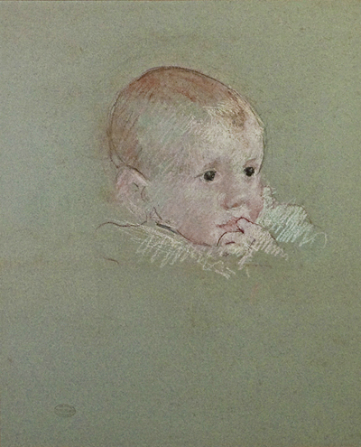 Head of Baby with Finger in Mouth, Mary Cassatt, Matthews Gallery