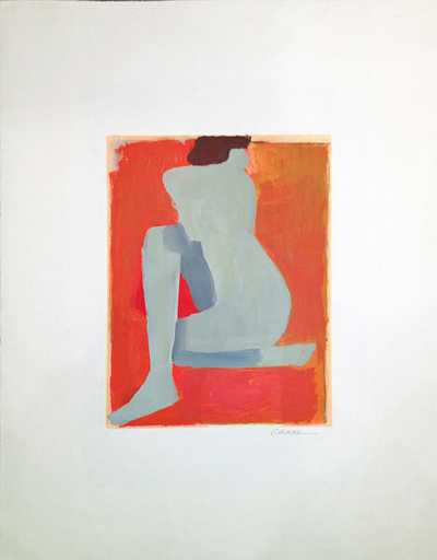 "Untitled Grey Nude on Orange", Jamie Chase, Matthews Gallery