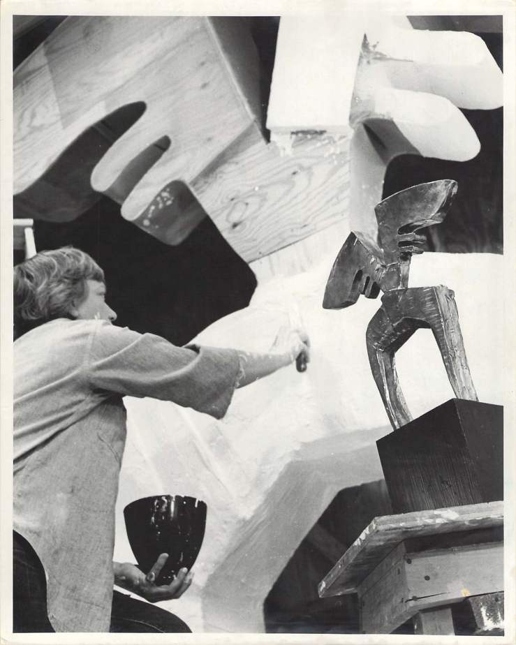 Hannah Holliday Stewart in her studio- Matthews Gallery