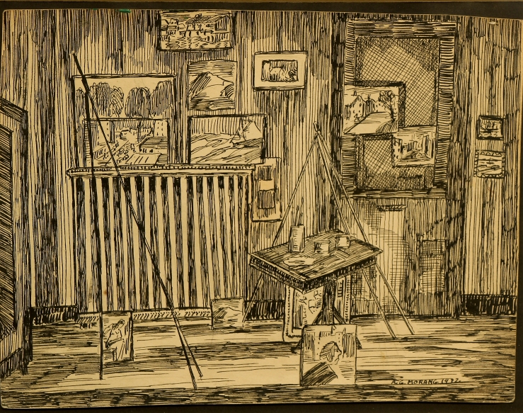 Alfred Morang- The Artist's Studio Portland Maine- Pen and Ink- Matthews Gallery Blog