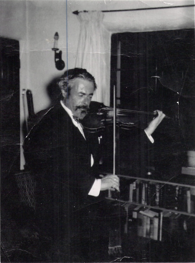 Santa Fe Artist Alfred Morang Playing the Violin- Matthews Gallery Blog