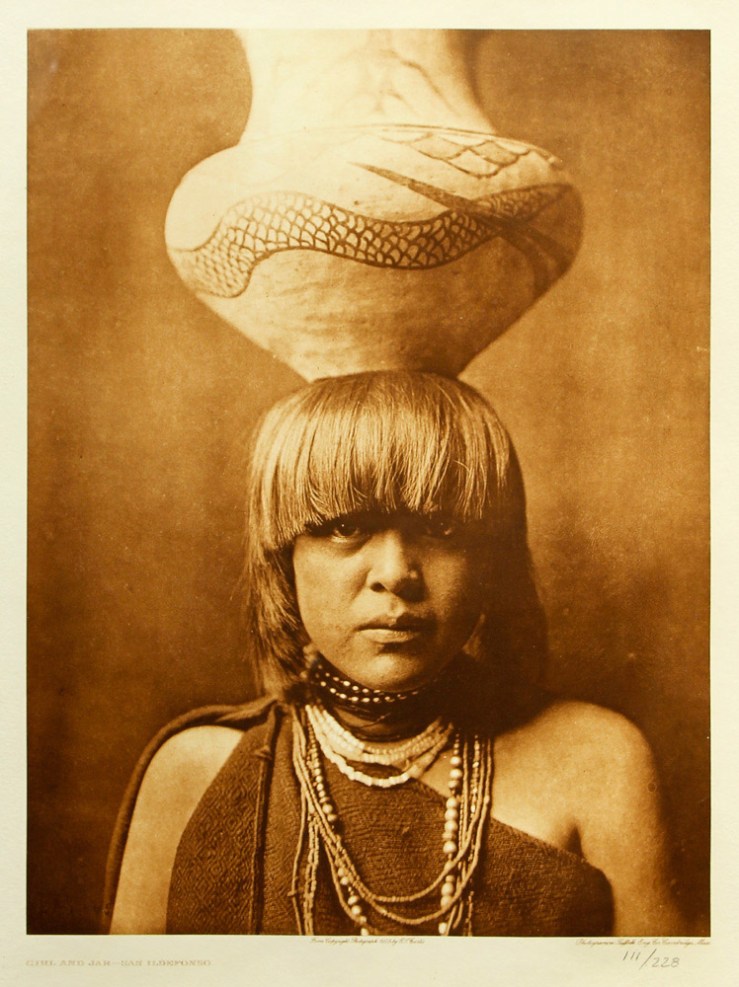 Edward S Curtis- Girl and Jar Photogravure- Matthews Gallery Blog 