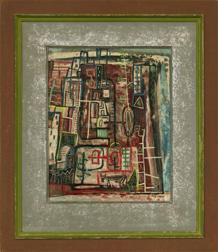 Howard-Schleeter- Pueblo- 1949- Gouache 