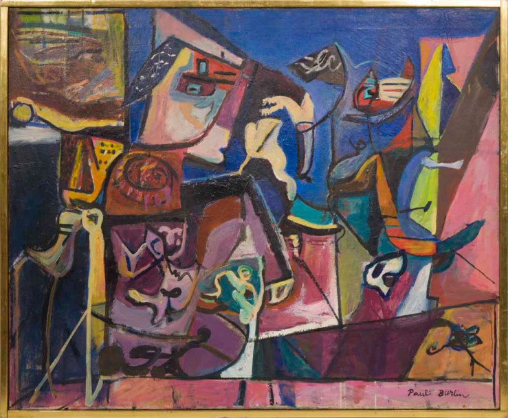 Paul Burlin- Look-No Fish- Oil on Canvas- 1949- Matthews Gallery Blog 