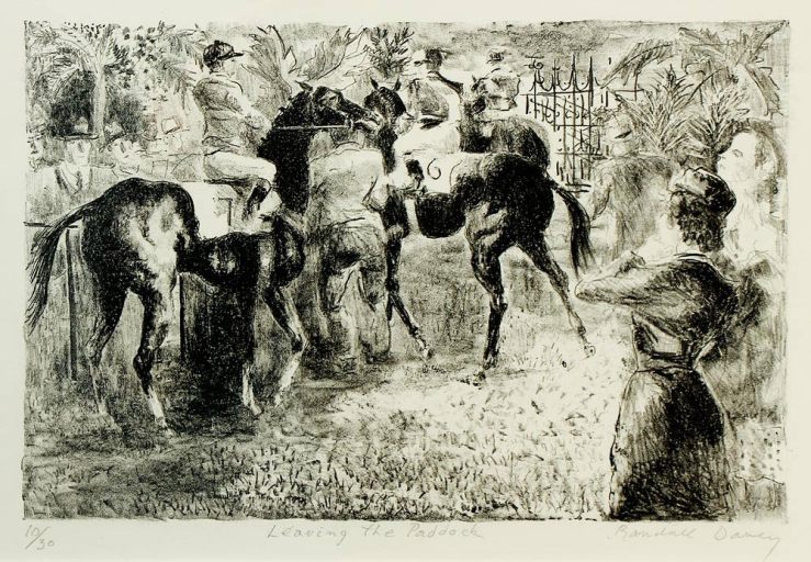 Randall Davey- Leaving Paddock- Lithograph 