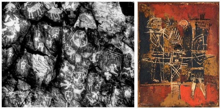 Agnes Sims Artwork with New Mexico Petroglyphs- Matthews Gallery