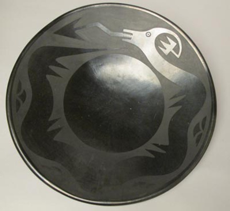 Maria and Julian Martinez- San Ildefonso Blackware Plate circa 1925- Matthews Gallery Blog