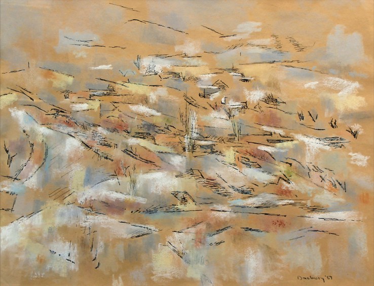 Andrew Dasburg- April Snow 1967- Pastel on Paper- Matthews Gallery Blog 