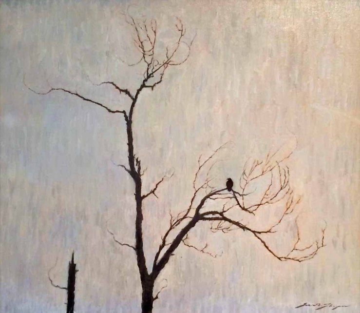 Eric Thompson- Perch- Oil on Linen- Matthews Gallery Blog 