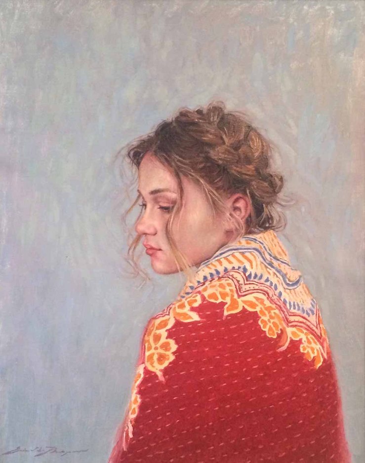 Eric Thompson- Santa Fean Girl- Oil on Linen- Matthews Gallery Blog 