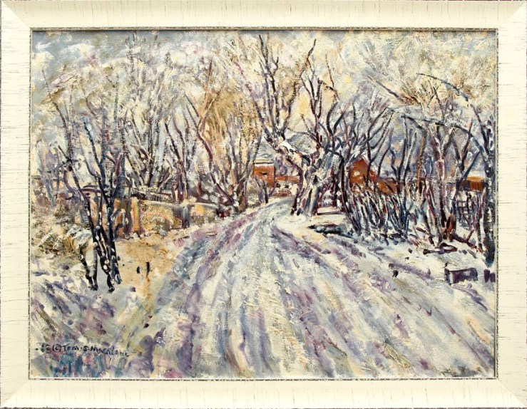 Santa Fe Winter Scene by Tommy Macaione